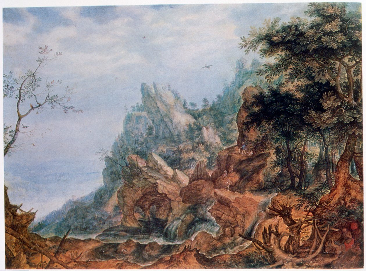 Szent Jeromos egy sziklás tájon, 1596-1639 alkotó: Roelandt Savery