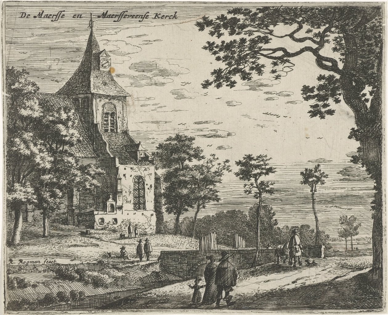Maarsseveen templom De Masse és Maarsseveense Kerck (cím az objektumon) Tájak Hollandia és Utrecht tartományában (sorozat címe) alkotó: Roelant Roghman