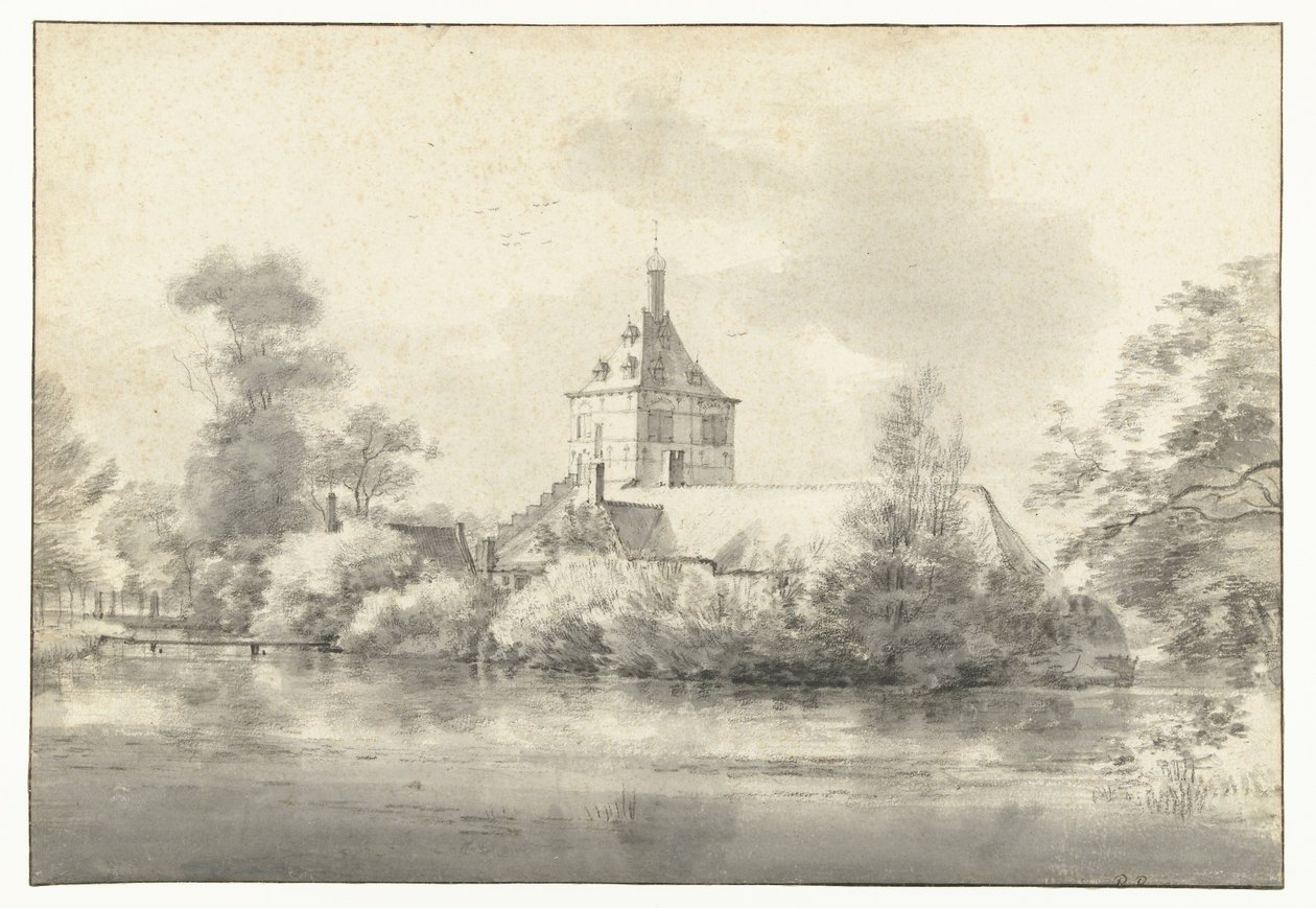 Kilátás a Starrenburg-kastélyra Overschie-ben alkotó: Roelant Roghman