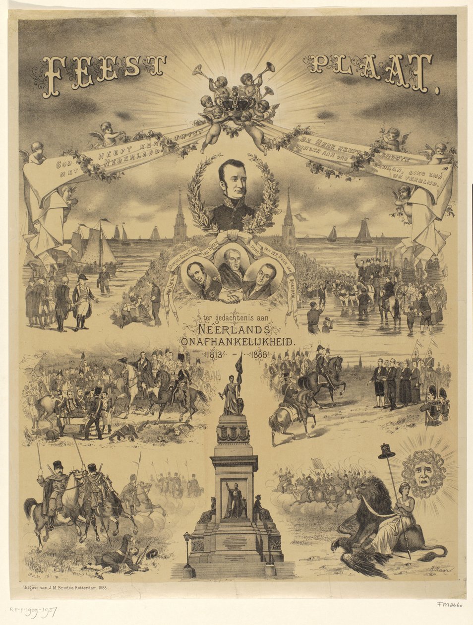 Ünnepi tábla Hollandia függetlenségének emlékére, 1813-1888 (cím a tárgyon) alkotó: Roelof Raar