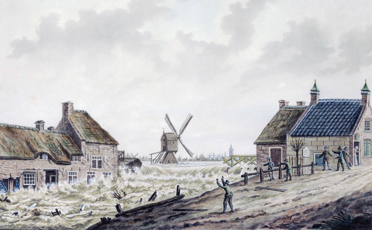 Árvíz a gátszakadás után alkotó: Roelof van der Meulen