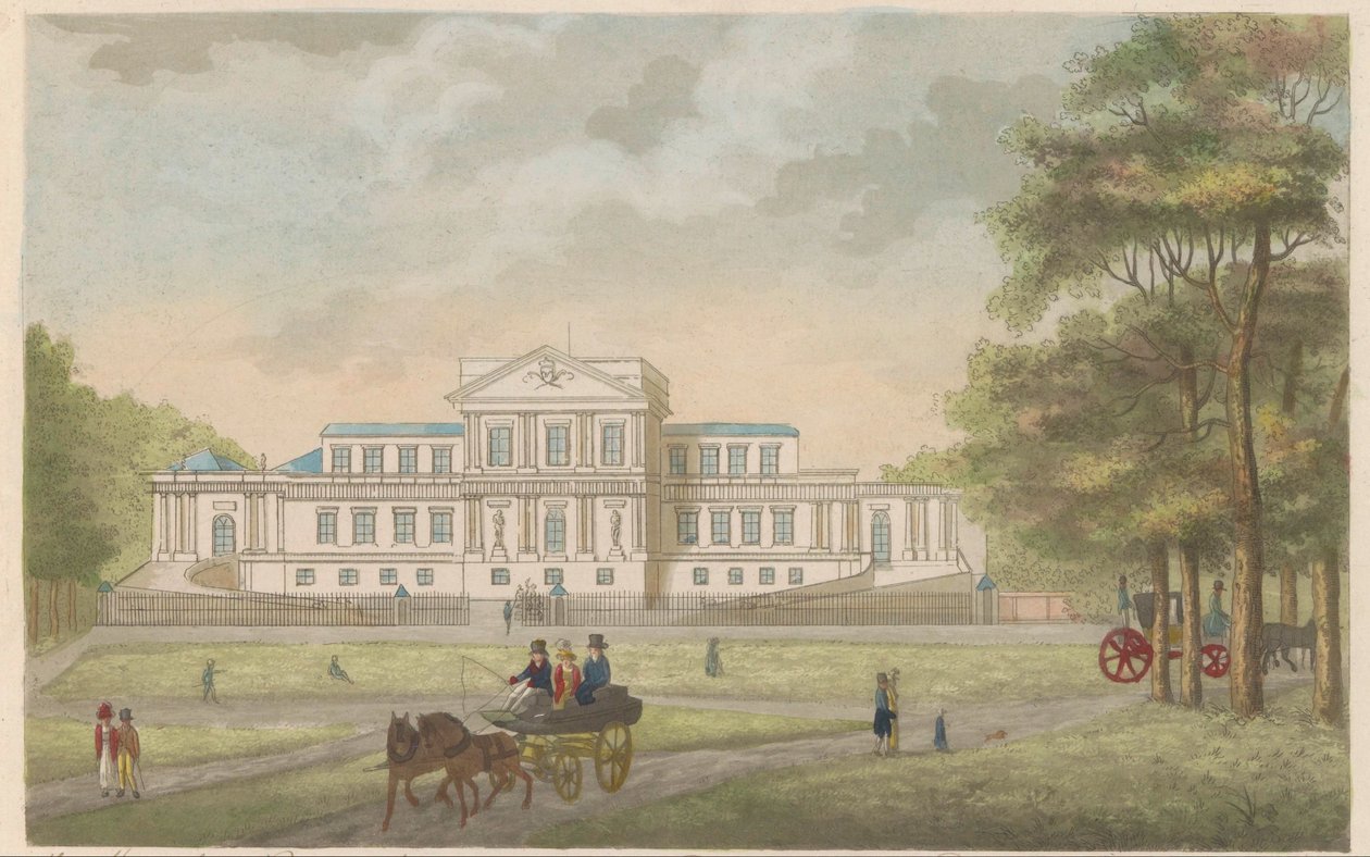 Welgelegen pavilon Haarlemben, 1825 körül A Welgeleegen királyi pavilon, amelyet den Heere Hope épített - in den Jaare 1786, Haarlem közelében / Le Pavillon Royale Welgeleegen - bati par le Sieur Hope - l
