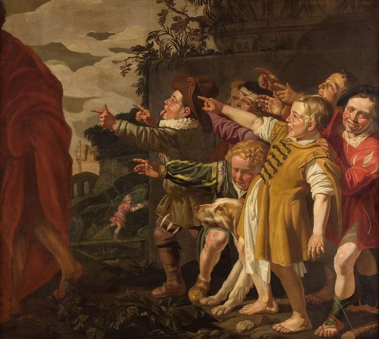 Elizeust kigúnyolják a kisgyermekek (II Királyok 2:24-25) alkotó: Roeloff van Zijl (attributed to)