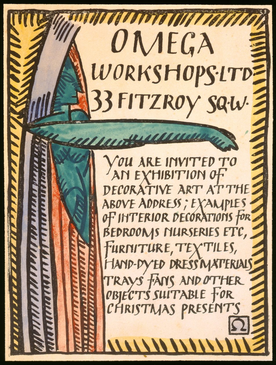 Meghívó az Omega Workshopra alkotó: Roger Eliot Fry