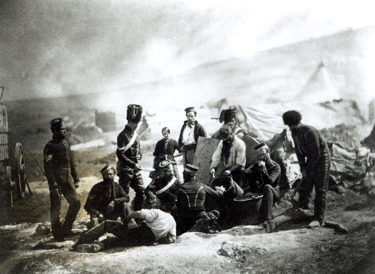 Katonák a Krím-félszigeten, 1855 körül alkotó: Roger Fenton