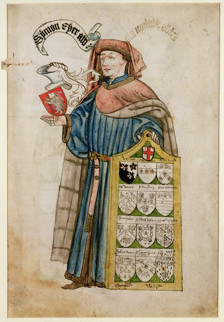 Simon Eyre egy londoni városi tanácsos köntösében, 1450 körül (wc, papír) alkotó: Roger Leigh
