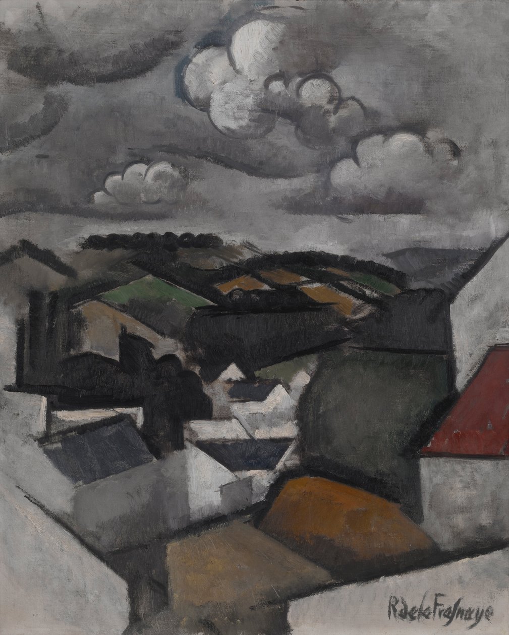 Táj egy faluval, The Hills Beyond Meulan alkotó: Roger de La Fresnaye
