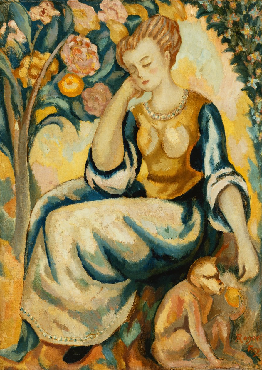 Hölgy majommal, 1917 körül alkotó: Roger Eliot Fry