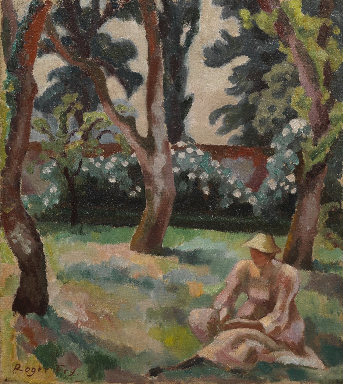Gyümölcsös, kertben ülő nő alkotó: Roger Eliot Fry