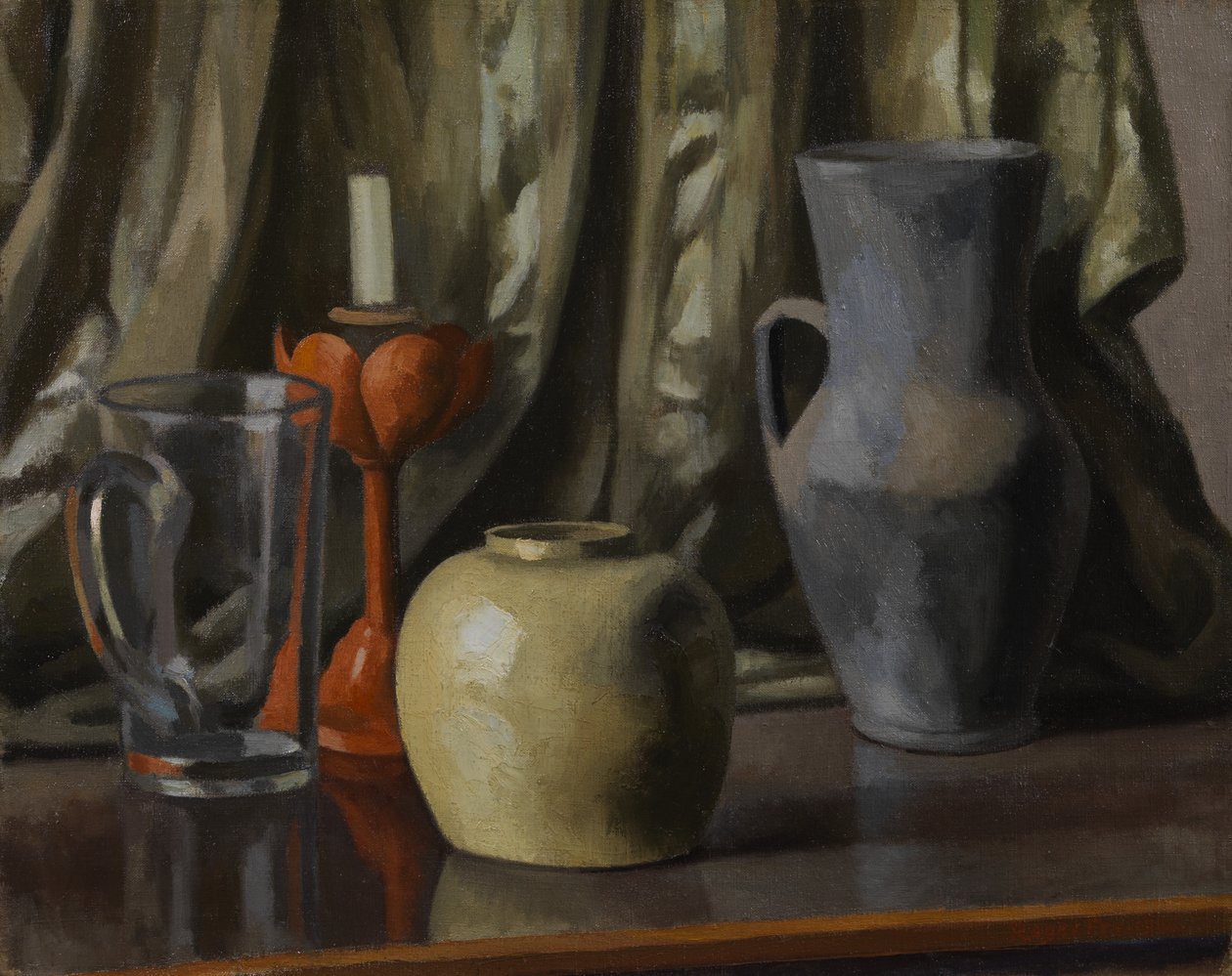 Csendélet gyertyákkal és cserépedényekkel alkotó: Roger Eliot Fry
