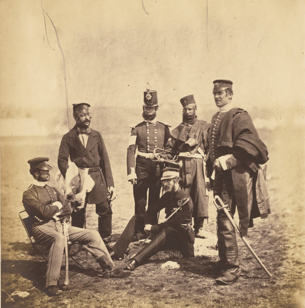 Van Straubenzee dandártábornok és a Buffs tisztjei alkotó: Roger Fenton