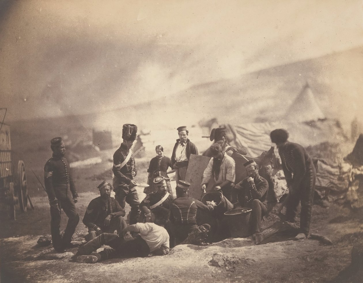 8. huszárok főzőháza, 1855. alkotó: Roger Fenton