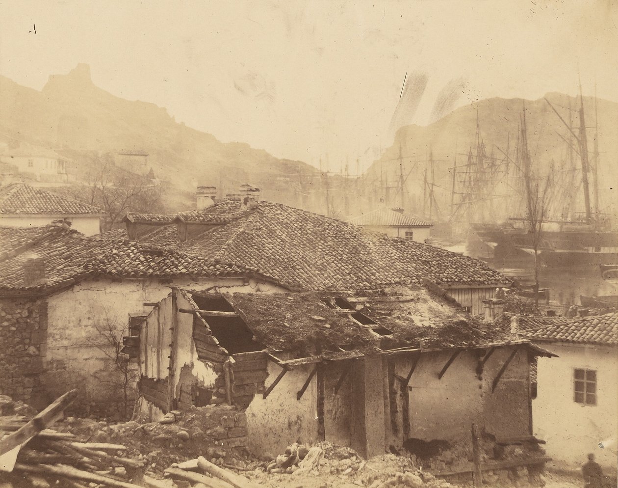 Kunyhók Balaklavánál alkotó: Roger Fenton
