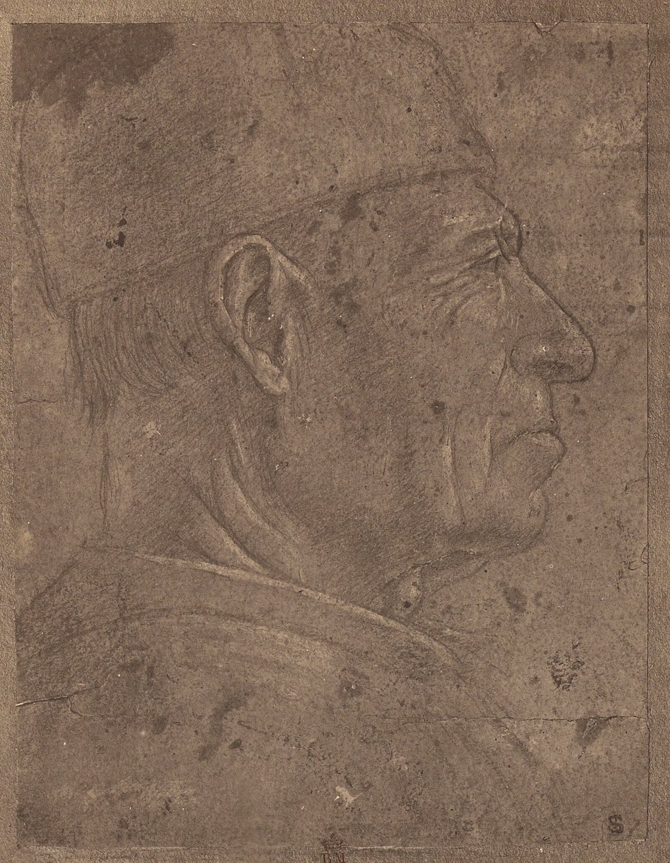 [Agnolo Gaddi által készített, profilból ábrázolt férfi fejének rajza] alkotó: Roger Fenton