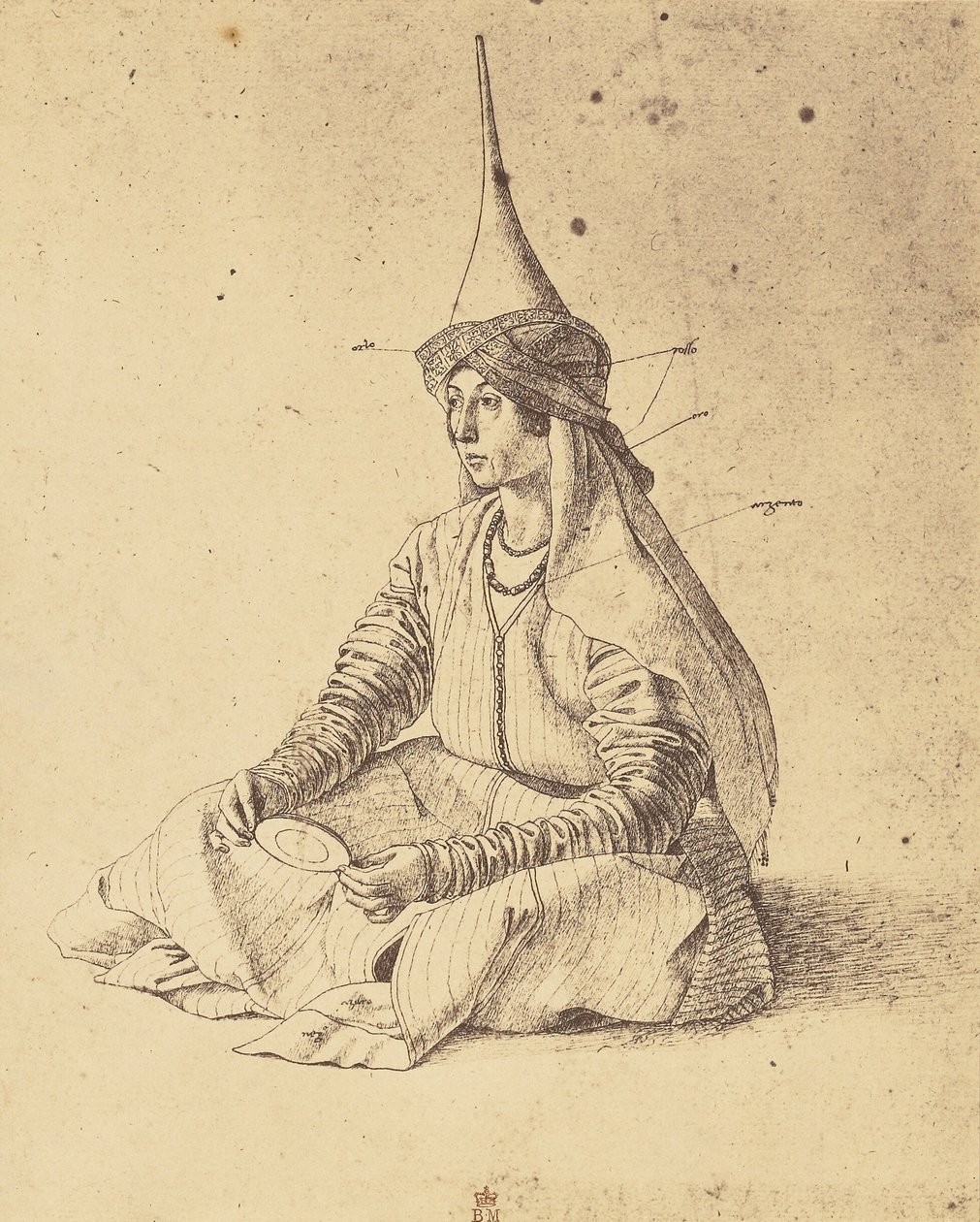 [Ülő török nőt ábrázoló rajz Gentile Bellinitől] alkotó: Roger Fenton