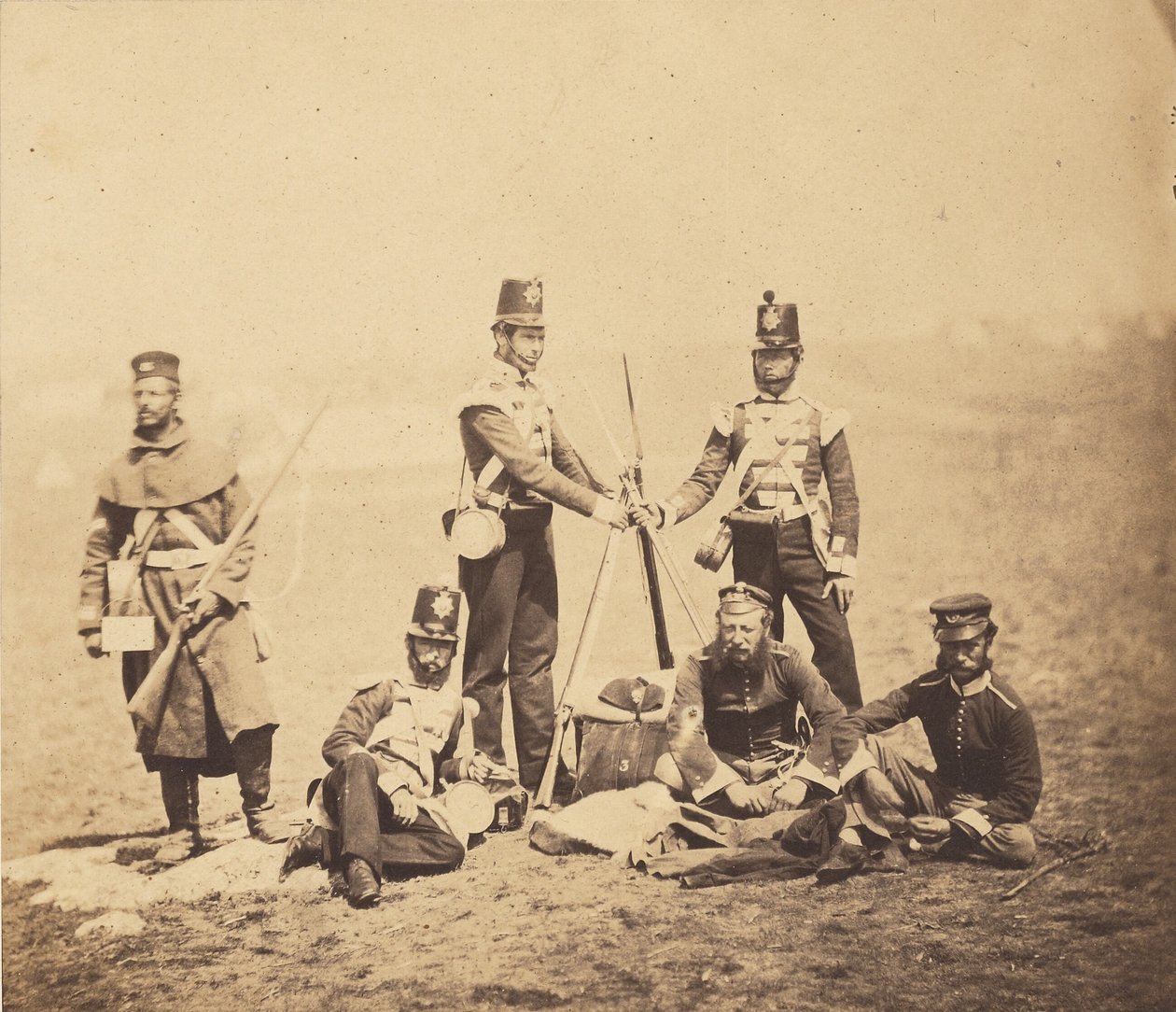 Fegyvereit gúlába állító angol gyalogság alkotó: Roger Fenton