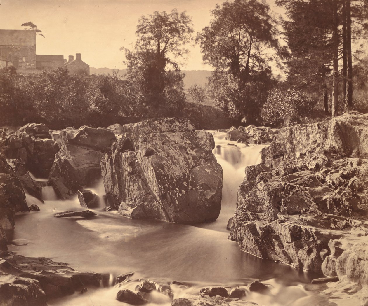 Llugwy vízesése, Pont-y-Pair, 1857. alkotó: Roger Fenton