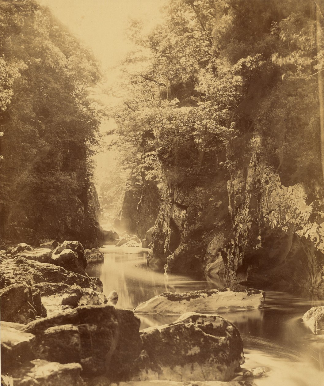 Foss Nevin, a Conway folyón (Wales). alkotó: Roger Fenton