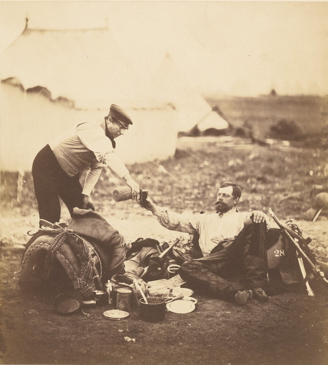 Hallewell alezredes, véget ért a munkanapja. alkotó: Roger Fenton