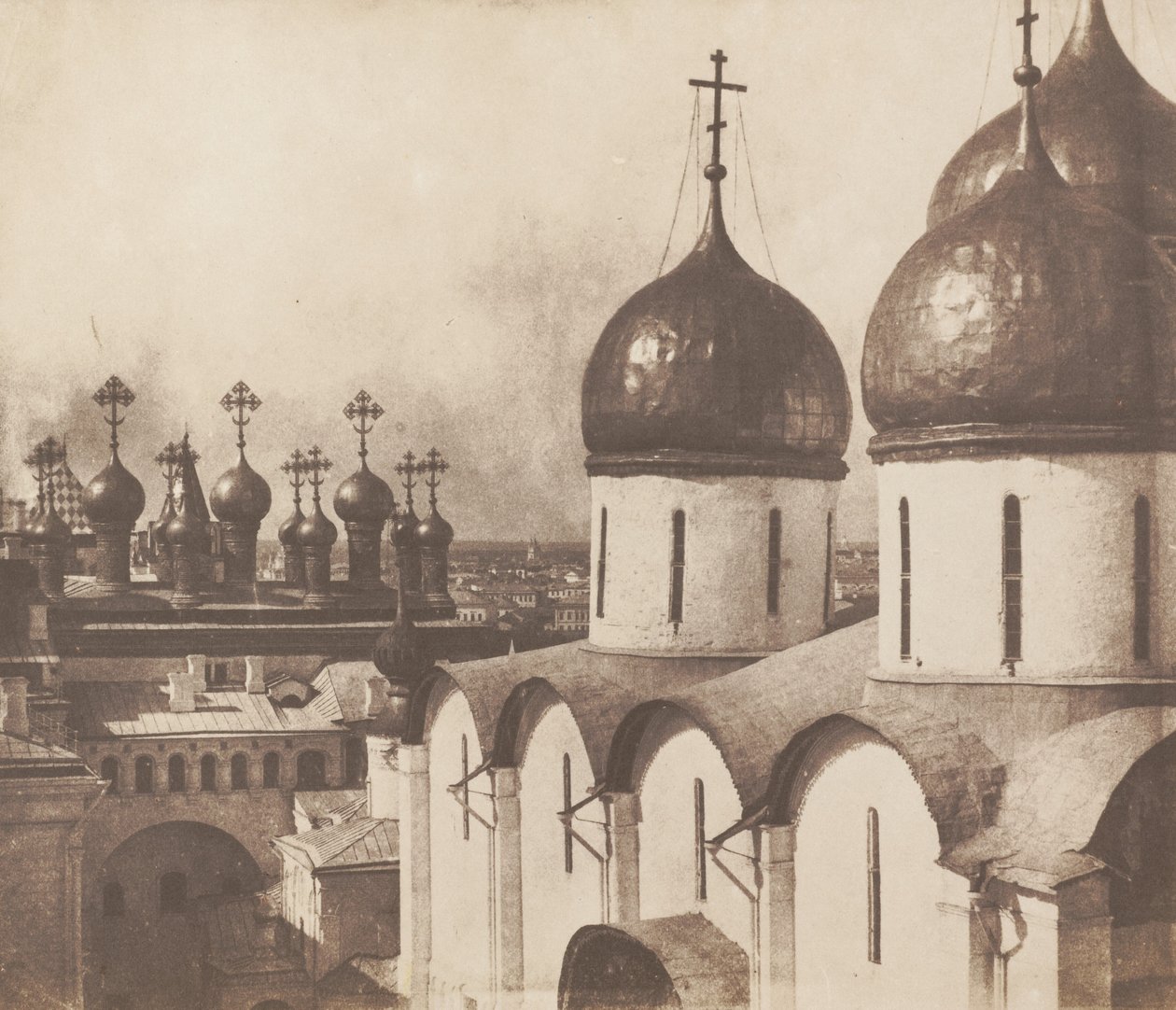Moszkva, templomok kupolái a Kremlben, 1852. alkotó: Roger Fenton