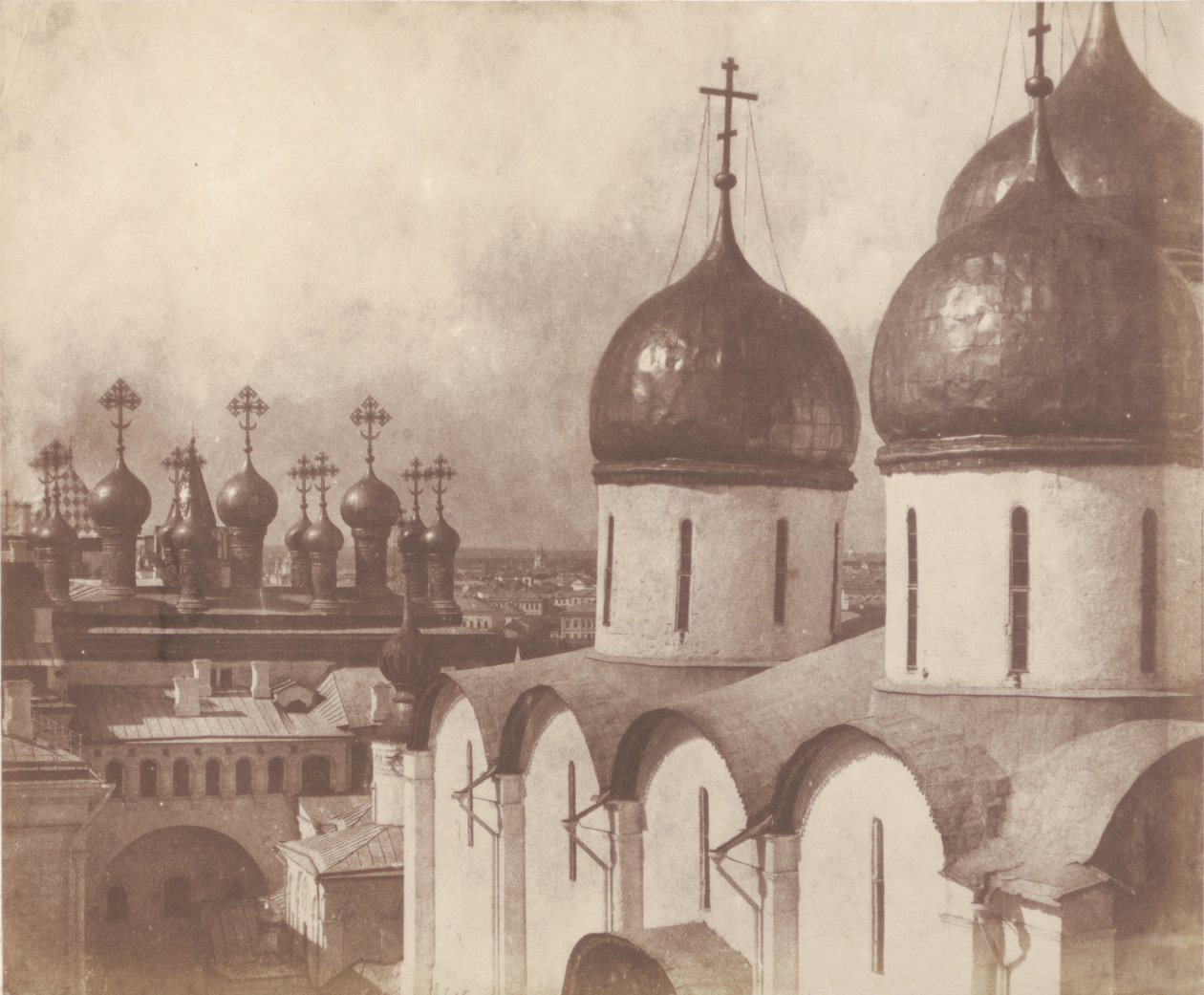 Moszkva, templomok kupolái a Kremlben, 1852. alkotó: Roger Fenton