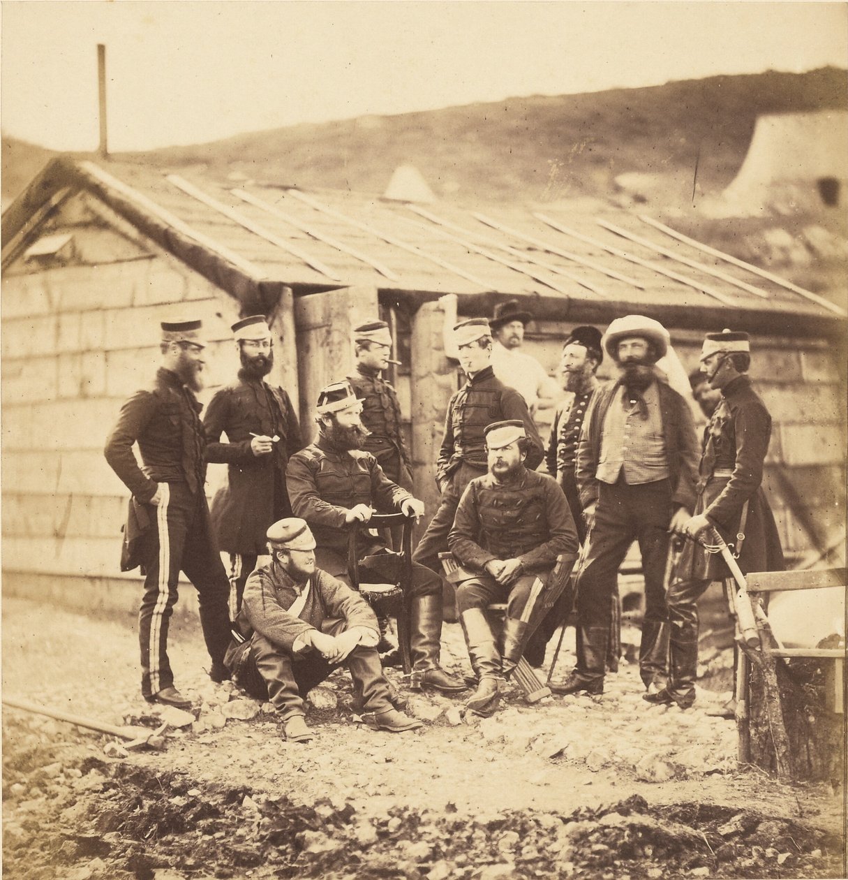 A 4. Könnyű Dragonyos Ezred tisztjei. alkotó: Roger Fenton