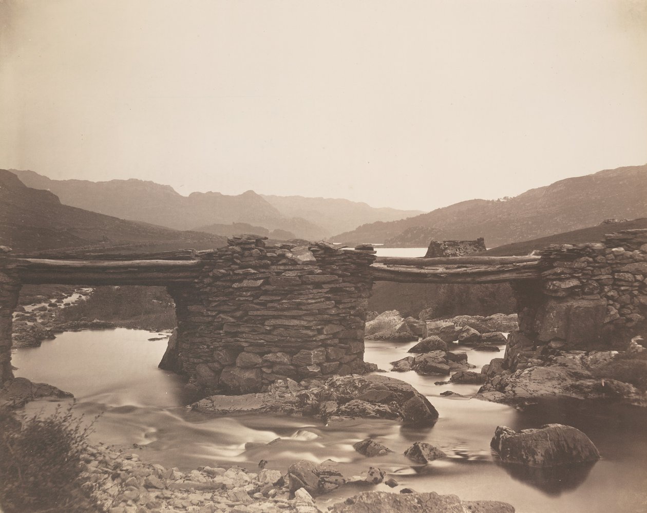 Pont-y-Pant a Lledr folyón, felülről alkotó: Roger Fenton