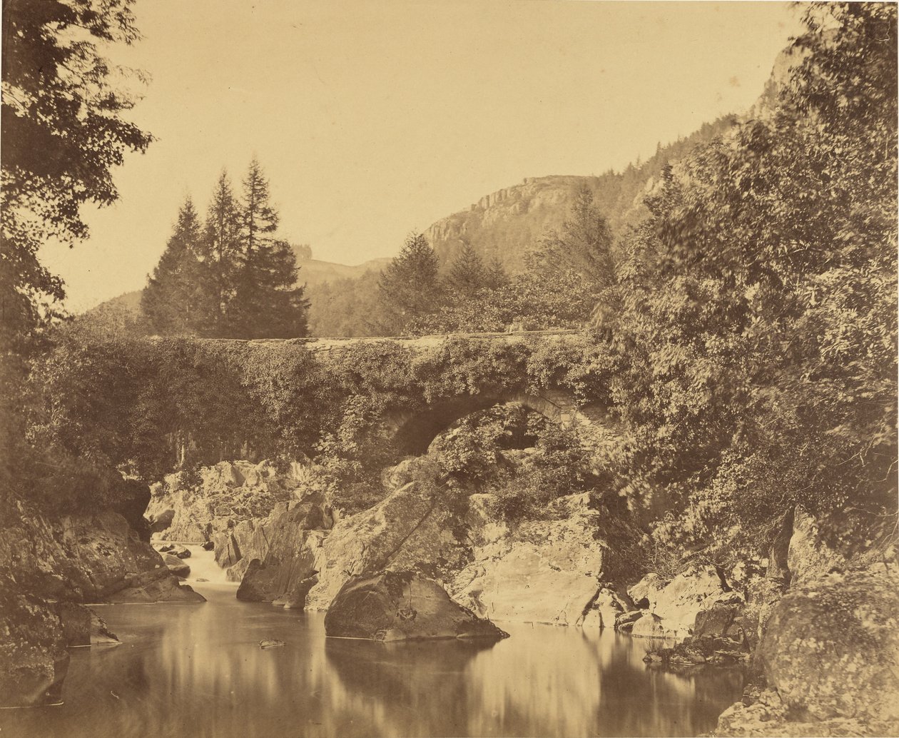 Medence Pont y Pari alatt, Bettws-y-Coed, Wales. alkotó: Roger Fenton