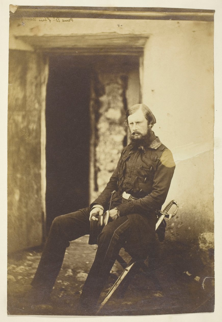 Edward szász-weimari herceg, a táborban fényképezve, Krím alkotó: Roger Fenton