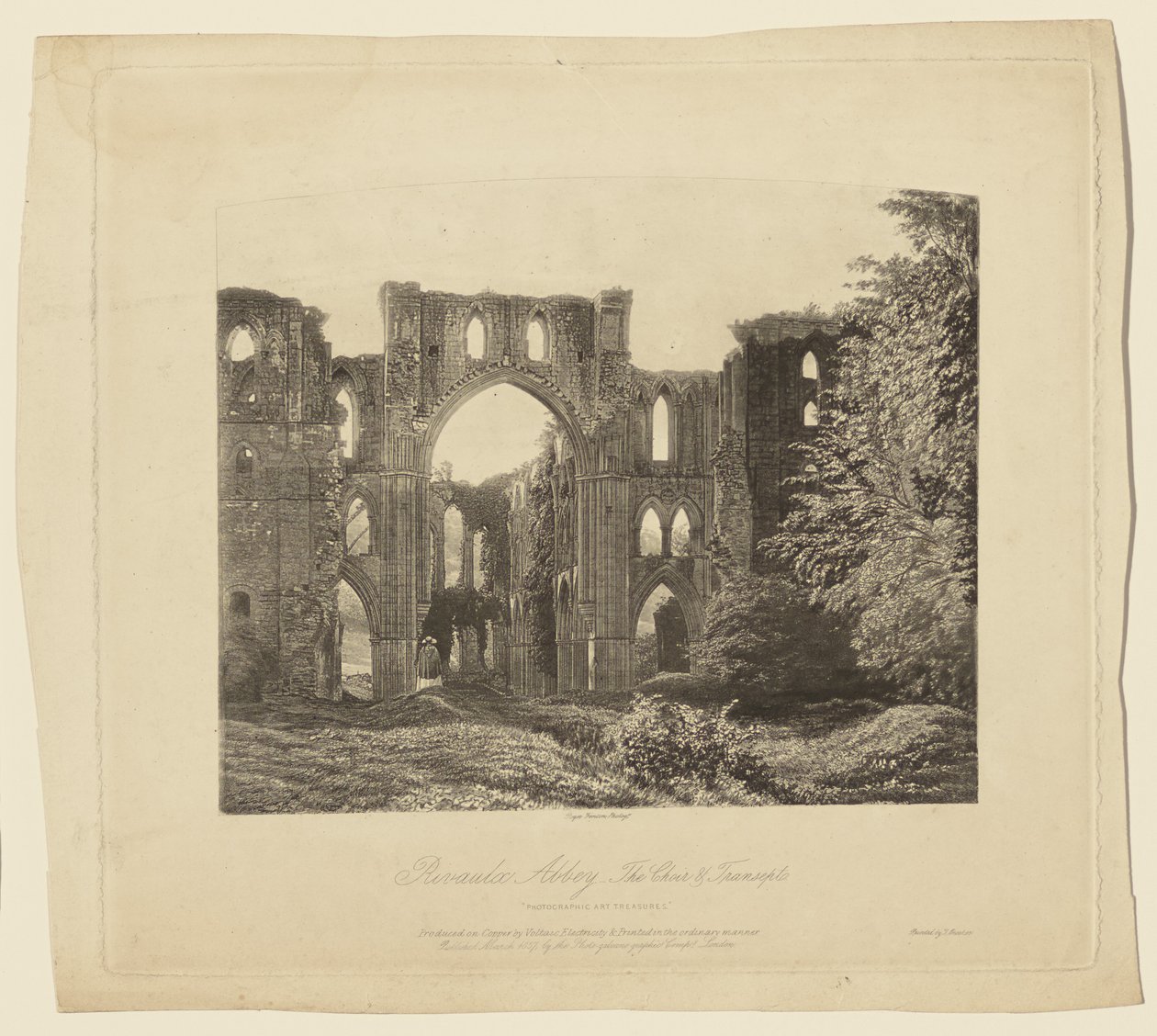 A rivaulxi apátság, a kórus és a kereszthajó alkotó: Roger Fenton