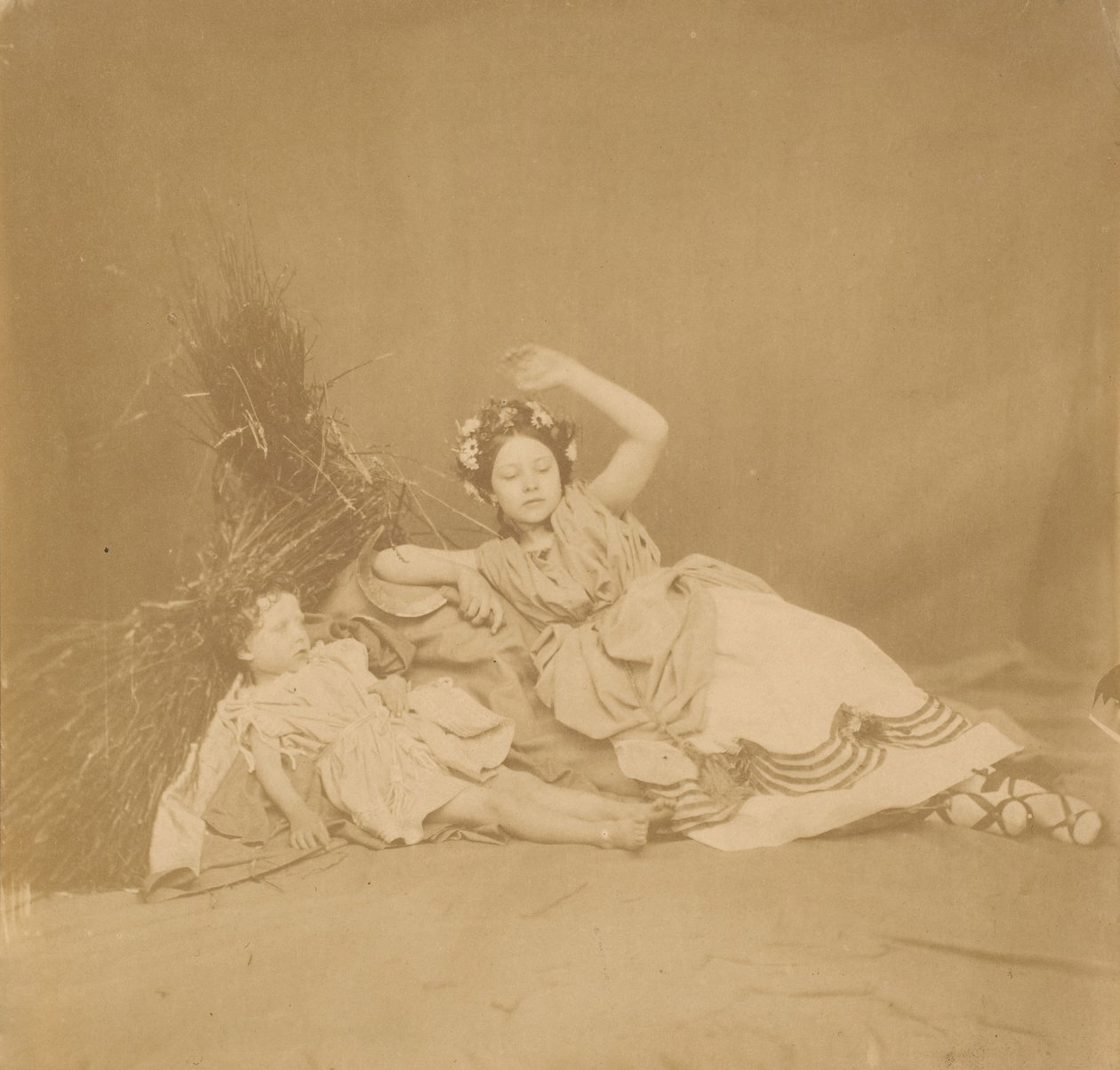 Királyi gyerekek az évszakok táblájában, 1854. alkotó: Roger Fenton