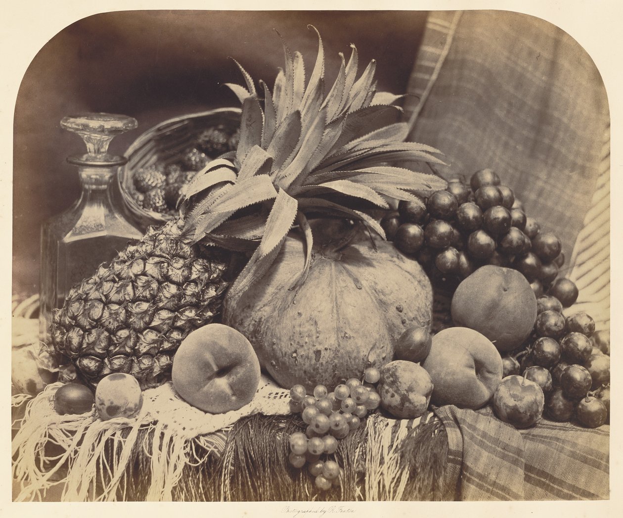 Csendélet gyümölccsel és dekantálóval alkotó: Roger Fenton