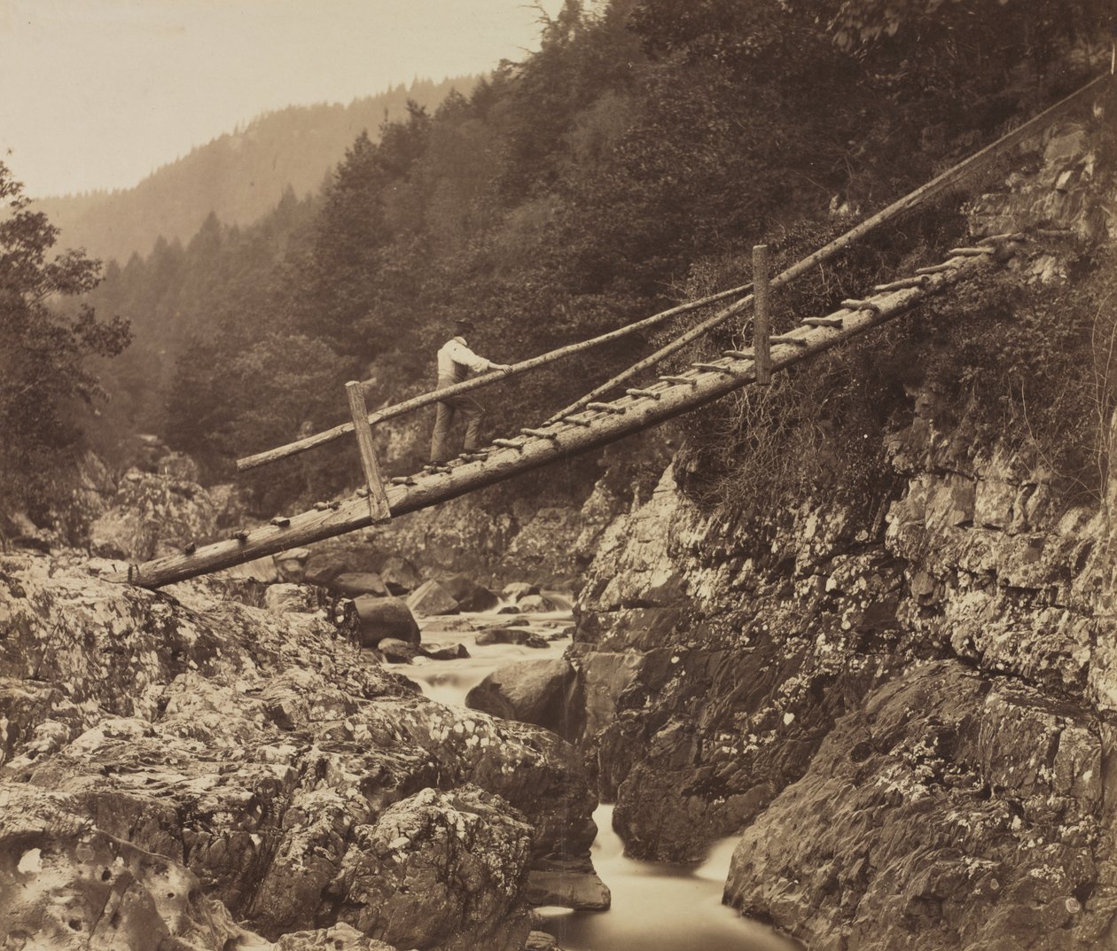 A Bányászhíd a Llugwy-n, Észak-Walesben alkotó: Roger Fenton