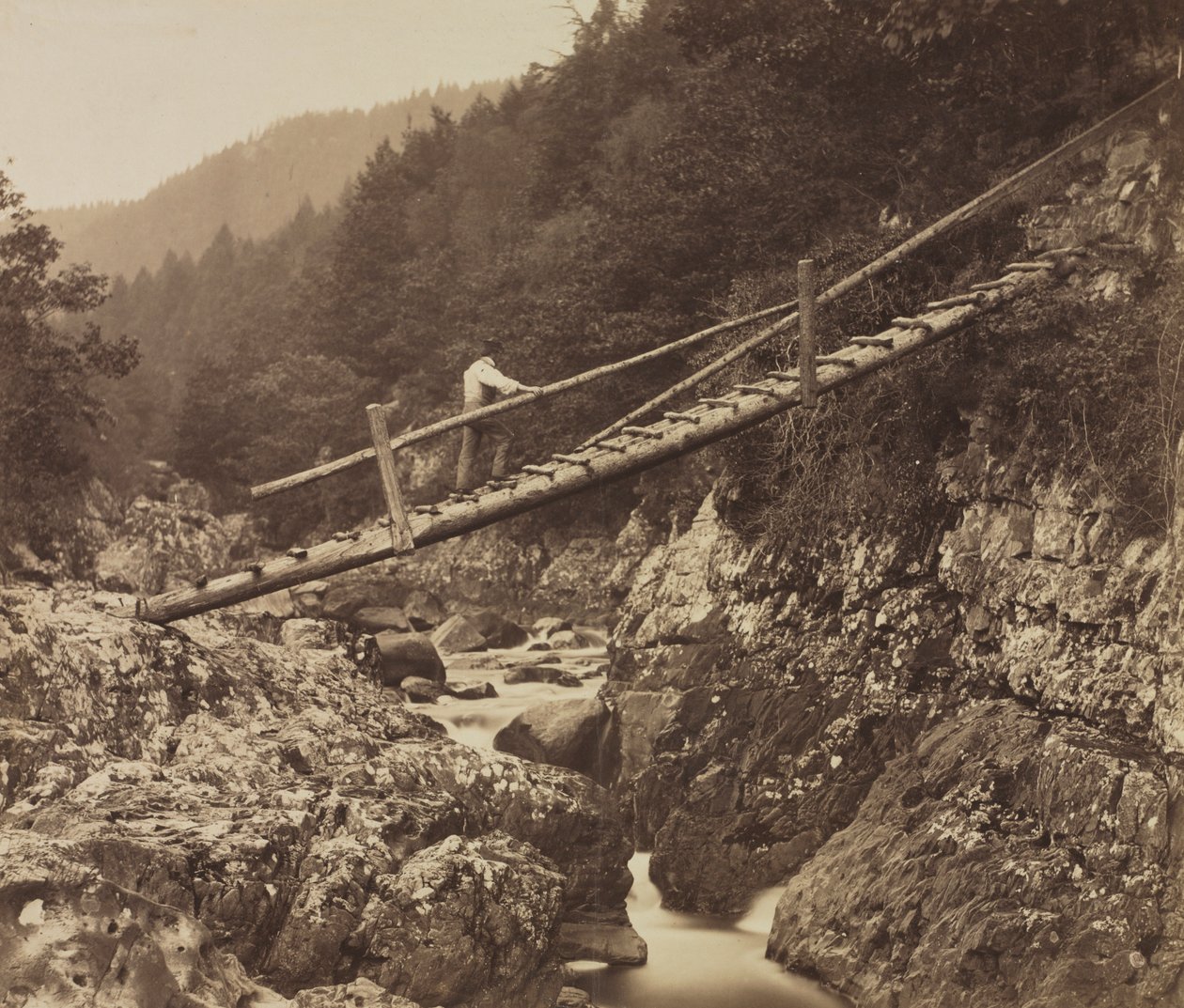 A Miners Bridge a Llugwy-n, Észak-Walesben, 1857. alkotó: Roger Fenton