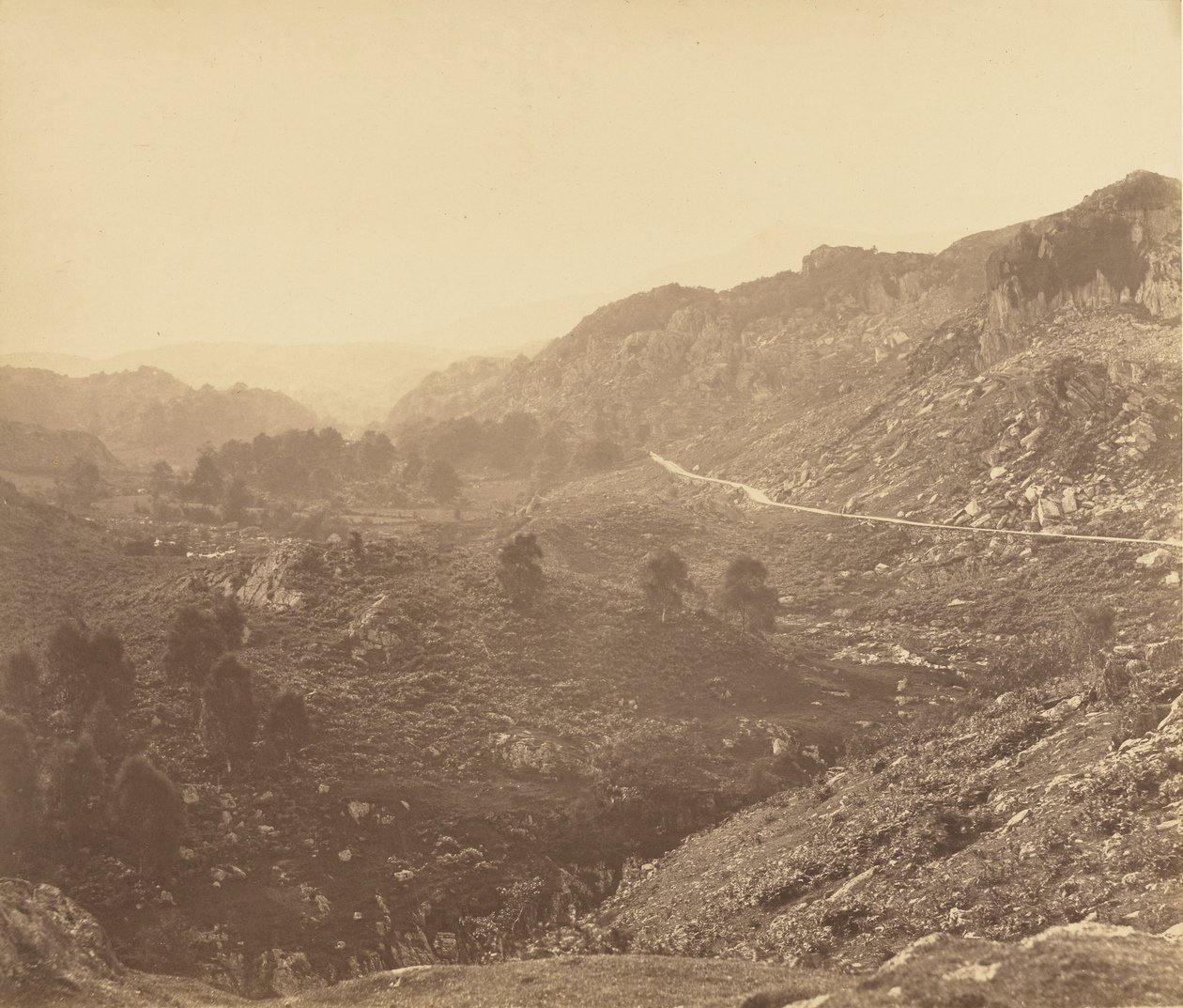 Kilátás Dolwyddellanban: délután. alkotó: Roger Fenton