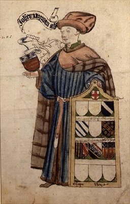 John Norman a város köntösében Alderman, 1450 körül (akvarell papíron) alkotó: Roger Leigh