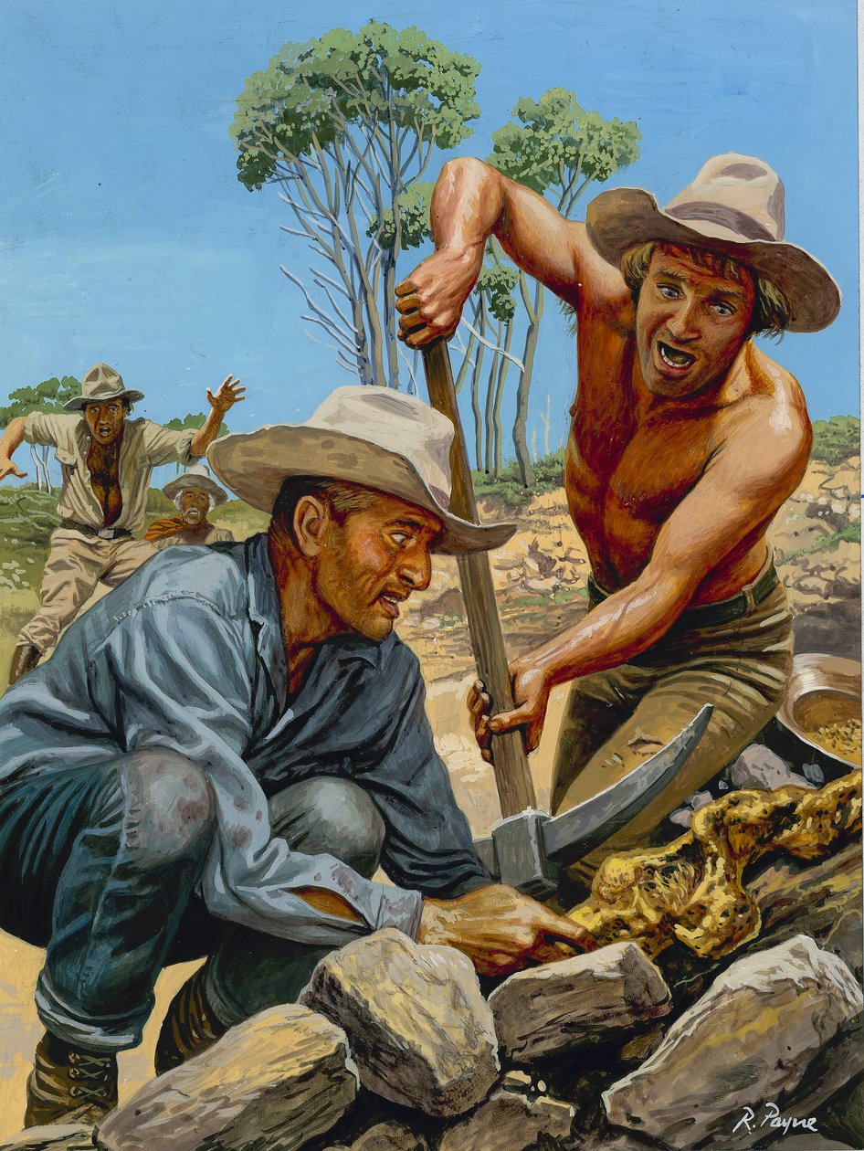 Aranyásók (gouache, papír) alkotó: Roger Payne