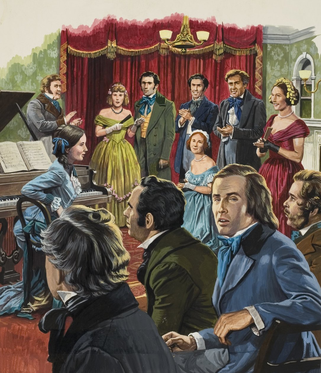 Robert Schumann (1810-1856) műveinek előadásán (gouache, papír) alkotó: Roger Payne