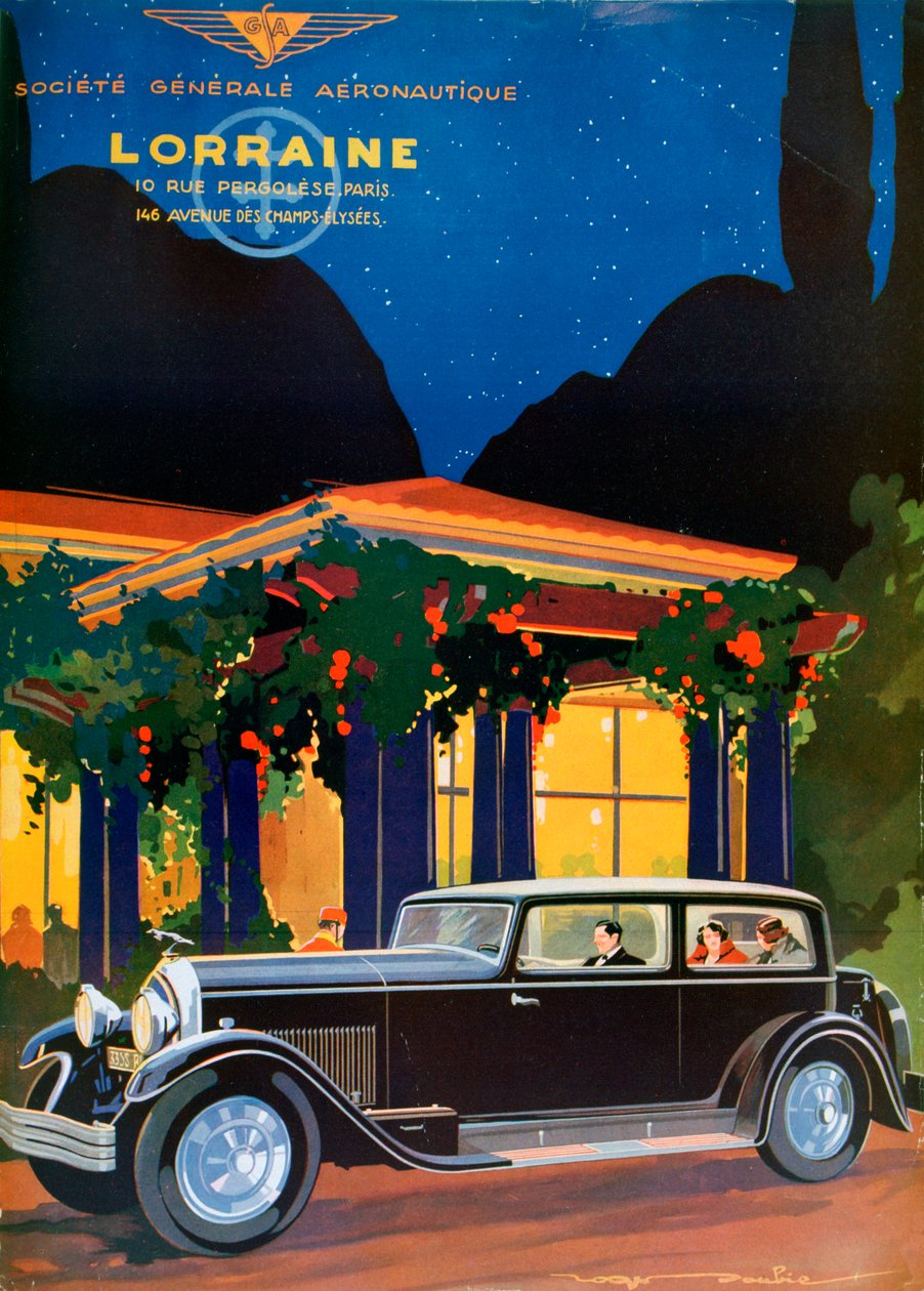 Poszter, Lorraine, Societe Generale Aeronautique, 1928 alkotó: Roger Soubie