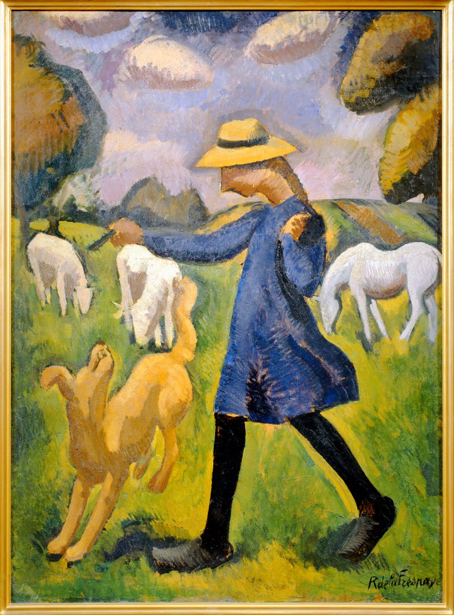 La bergere - Marie Ressort enfant - The shepherdess - Marie ... (festmény, vászon) alkotó: Roger de La Fresnaye