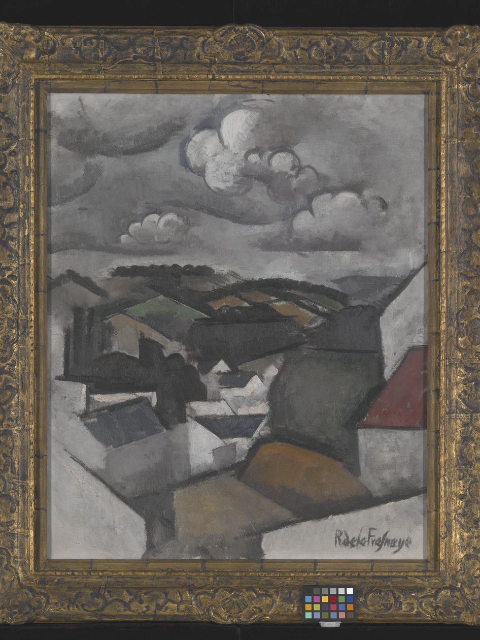 Táj faluval, dombok Meulanon túl (olaj, vászon) alkotó: Roger de La Fresnaye