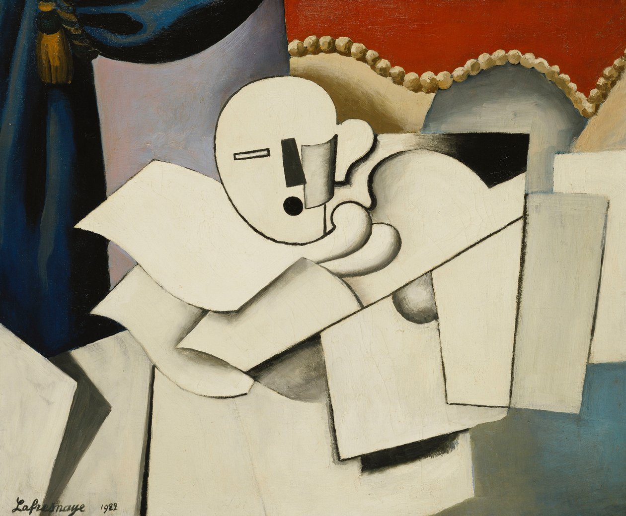 A bohóc; Le Pierrot, 1922 alkotó: Roger de La Fresnaye