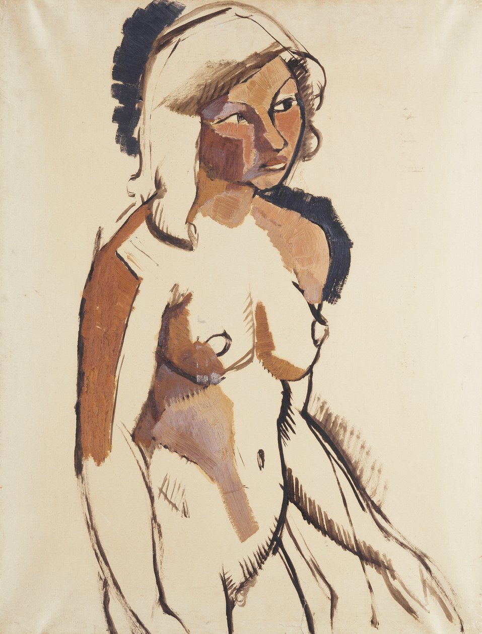 Az olasz lány, háromnegyed hosszú, jobbra nézve; Az olasz nő, háromnegyed nézet jobbra nézve, 1910-11 alkotó: Roger de La Fresnaye