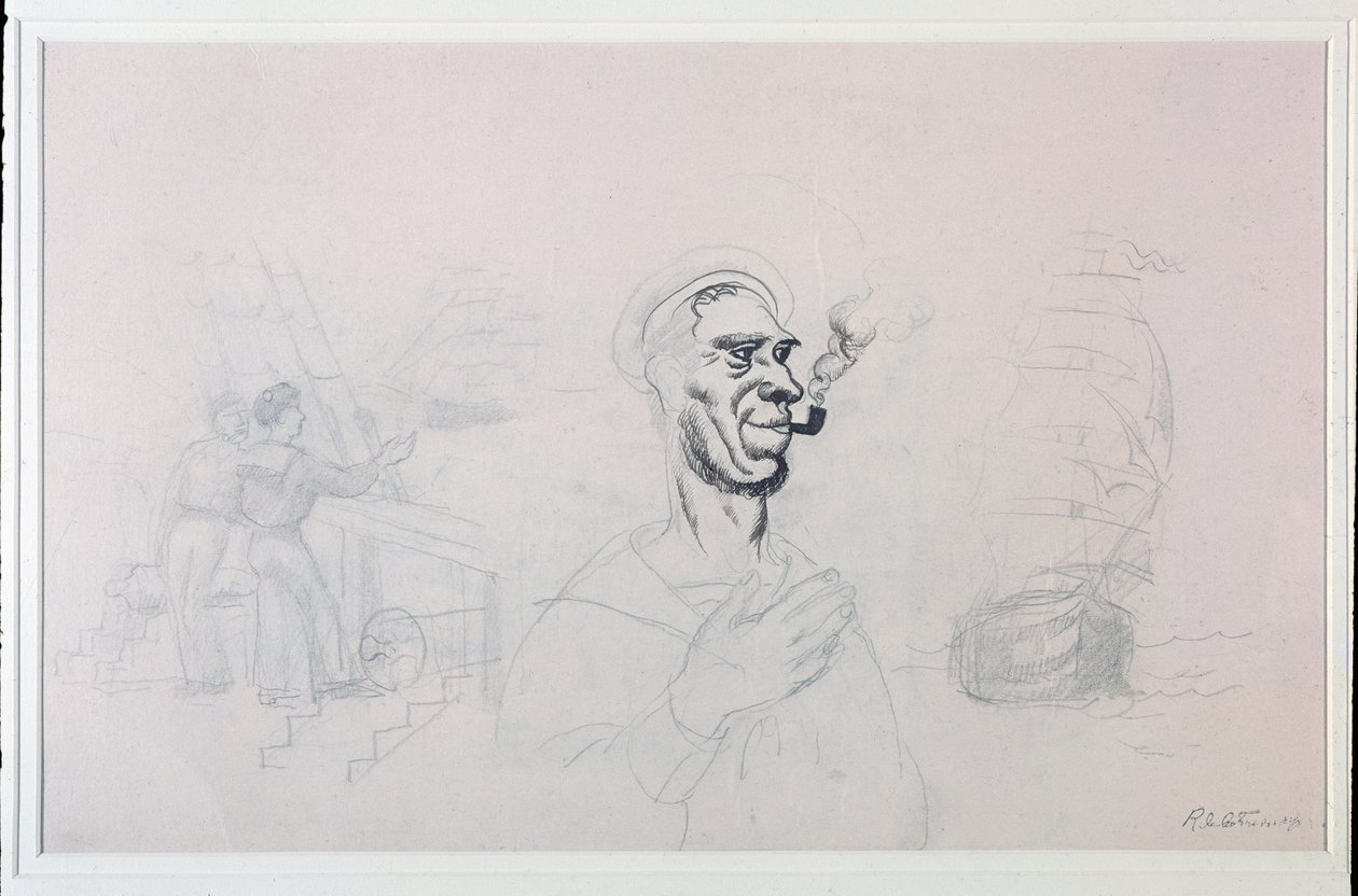 A tengerész (Rajz, XX. század) alkotó: Roger de La Fresnaye