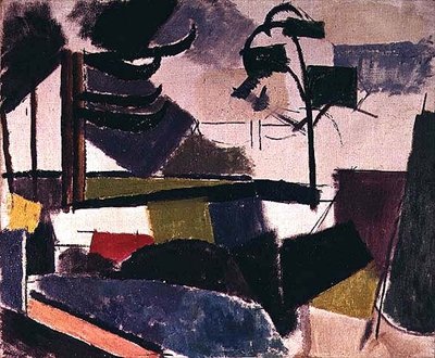 Befejezetlen táj faágakkal alkotó: Roger de La Fresnaye