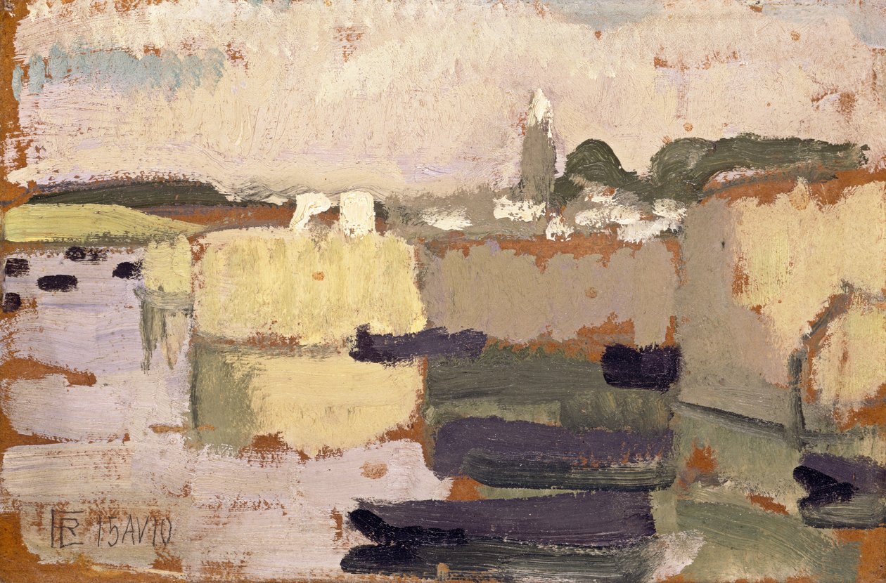 Falu a víz szélén, 1910. alkotó: Roger de La Fresnaye