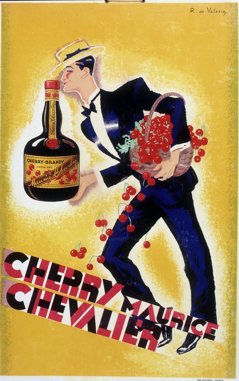 A Cherry Maurice Chevalier reklámplakátja – Roger de Valerio (1886-1951) illusztrációja, kb. 1935 alkotó: Roger de Valerio
