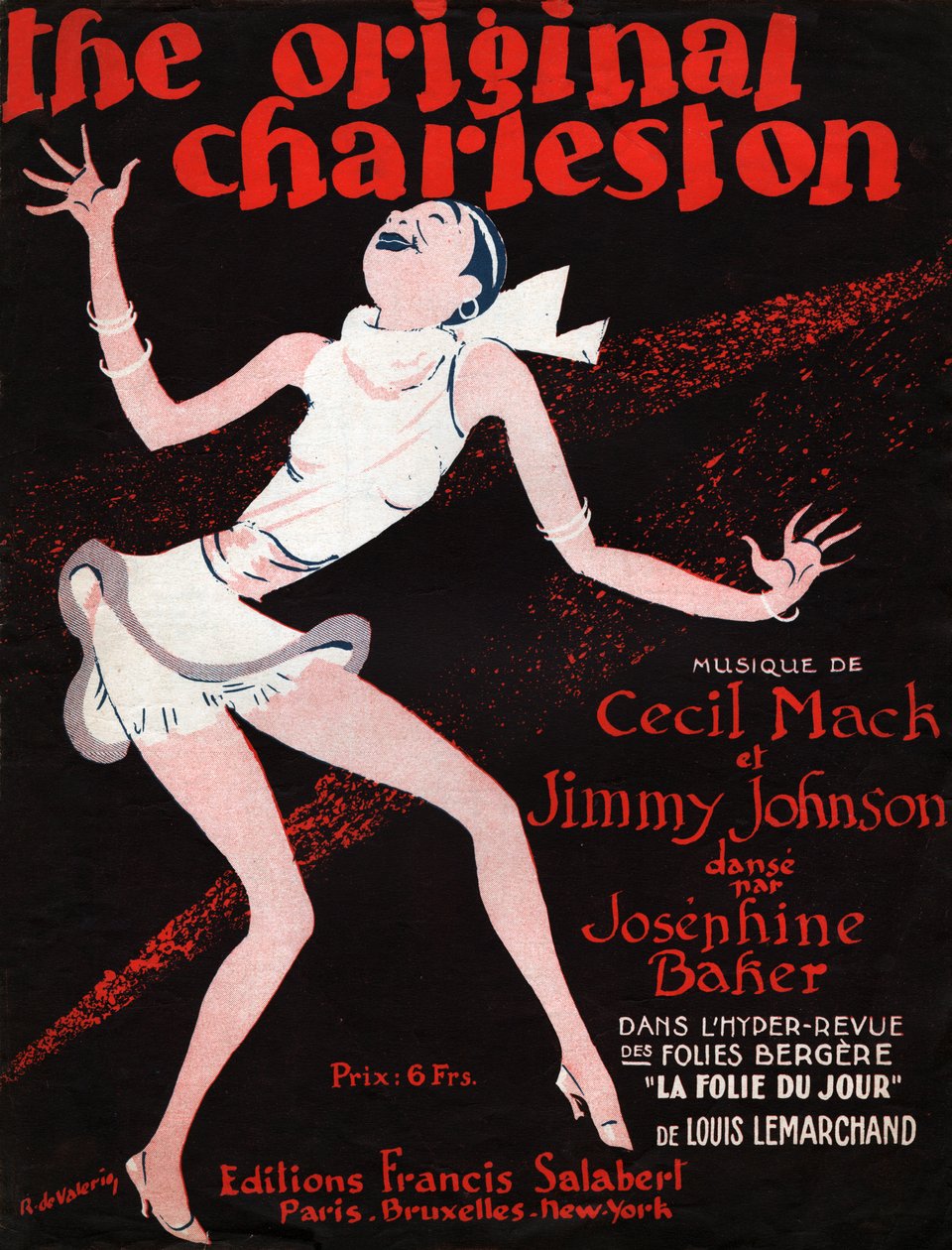 Josephine Baker a „La Folie du Jour” magazinban. 1927 (illusztráció) alkotó: Roger de Valerio