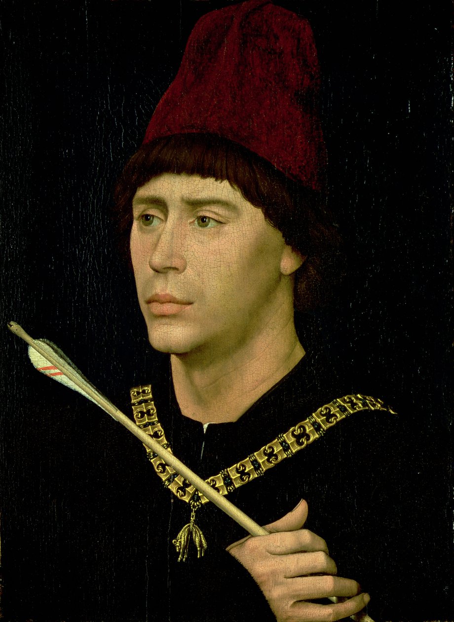 Antoine (142122-1504) burgundiai fattyú portréja, az Aranygyapjú Rend lovagja, 1456 körül alkotó: Rogier van der Weyden