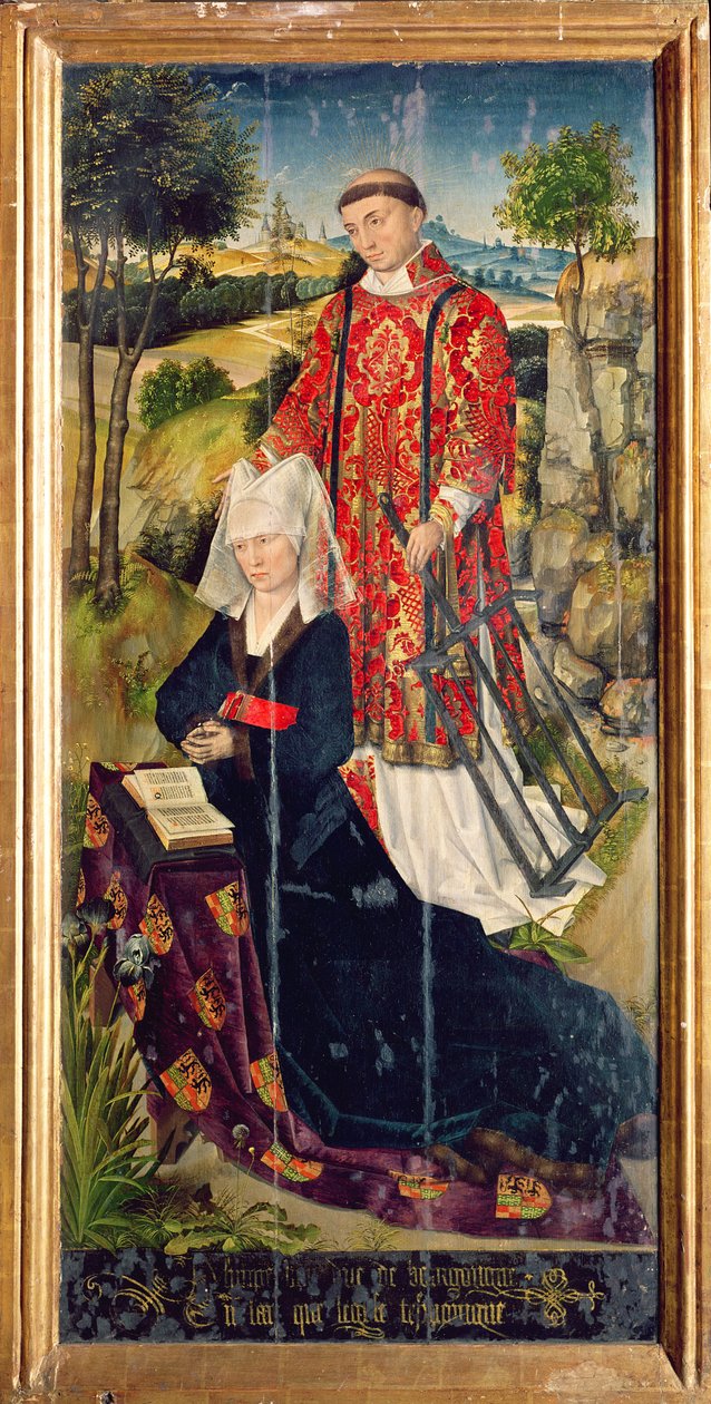 Jobb oldali tábla a főoltári poliptichonról, Laure de Jaucourt, 1460-66 alkotó: Rogier van der Weyden